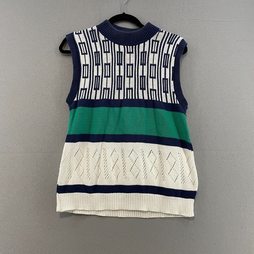 Diane Von Furstenberg Sweater Women's Multicolor 100% Cotton Sleeveless Pullover